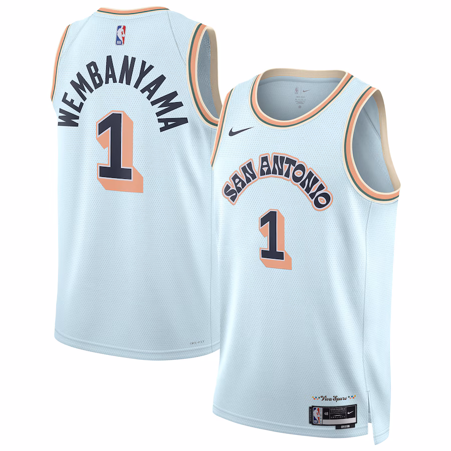 Unisex San Antonio Spurs Victor Wembanyama Nike Light Blue 2024/25 Swingman Player Jersey - City Edition - Ujersey Shop