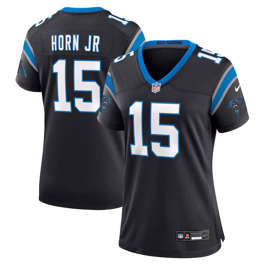 Women's Carolina Panthers Jimmy Horn Jr Nike Black Team Game Jersey - Ujersey Shop