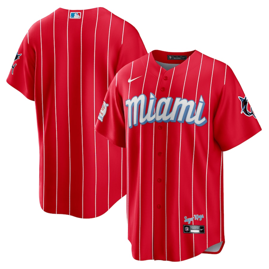 Men's Miami Marlins Nike Red City Connect Replica Jersey - Ujersey Shop