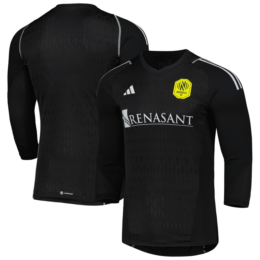 Men's Nashville SC adidas Black 2023 Goalkeeper Long Sleeve Replica Jersey - Ujersey Shop