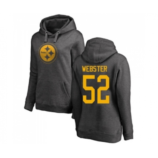 Football Women's Pittsburgh Steelers #52 Mike Webster Ash One Color Pullover Hoodie - Ujersey Shop