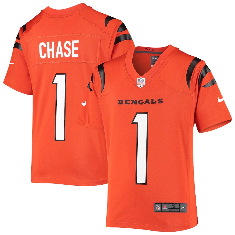 Youth Cincinnati Bengals Ja'Marr Chase Nike Orange Game Jersey - Ujersey Shop