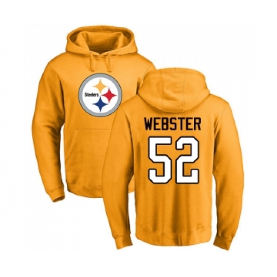 Football Pittsburgh Steelers #52 Mike Webster Gold Name & Number Logo Pullover Hoodie - Ujersey Shop