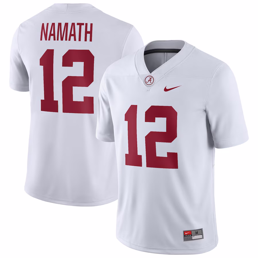 Joe Namath Alabama Crimson Tide Nike Alumni Player Jersey - White - Ujersey Shop