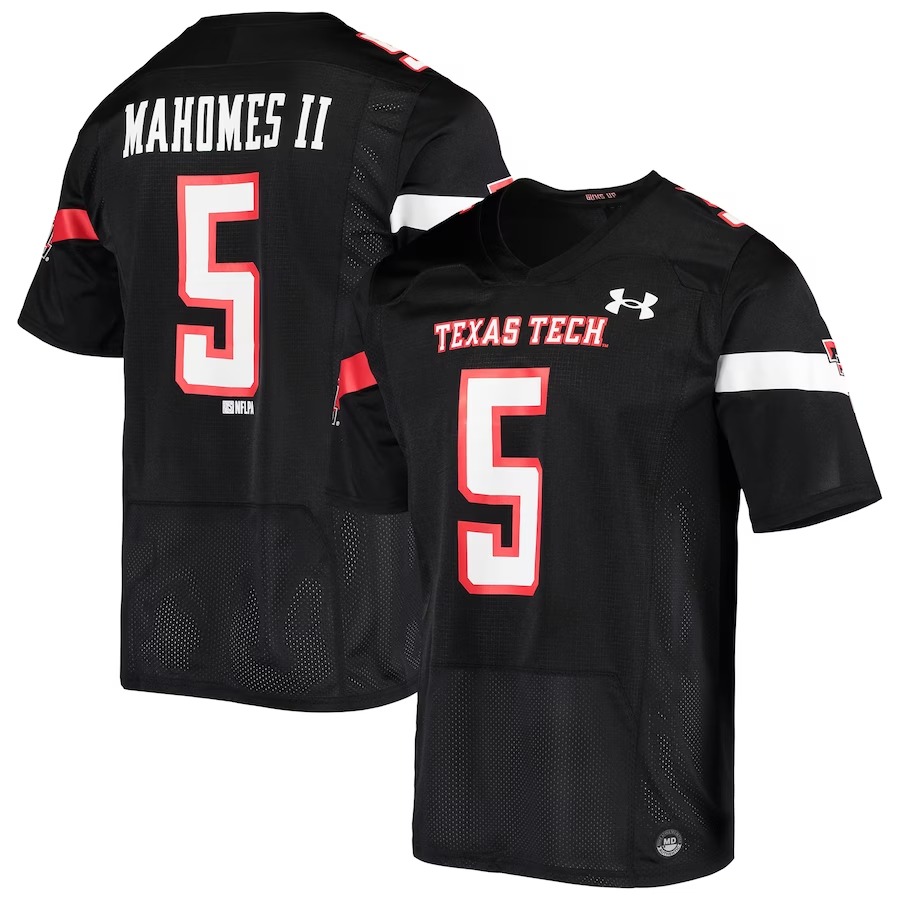 Patrick Mahomes Texas Tech Red Raiders Under Armour Team Replica Alumni Jersey - Black - Ujersey Shop