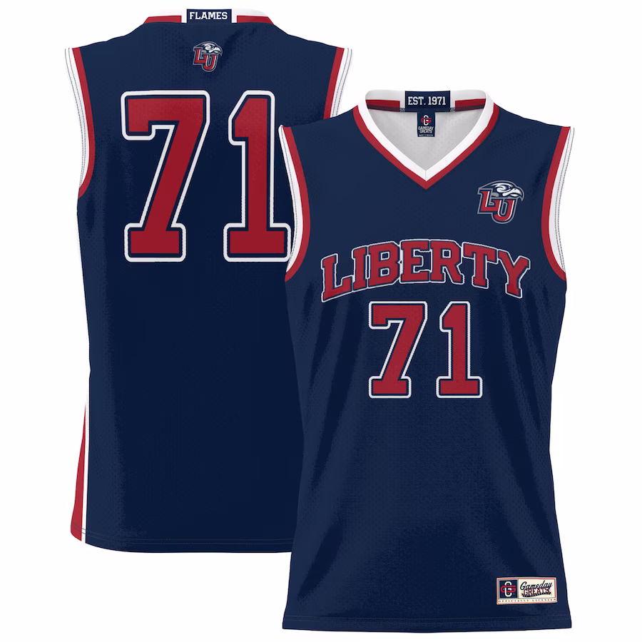 #71 Liberty Flames GameDay Greats Youth Lightweight Basketball Jersey - Navy - Ujersey Shop