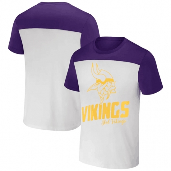 Men's Minnesota Vikings Cream Purple X Darius Rucker Collection Colorblocked T Shirt - Ujersey Shop