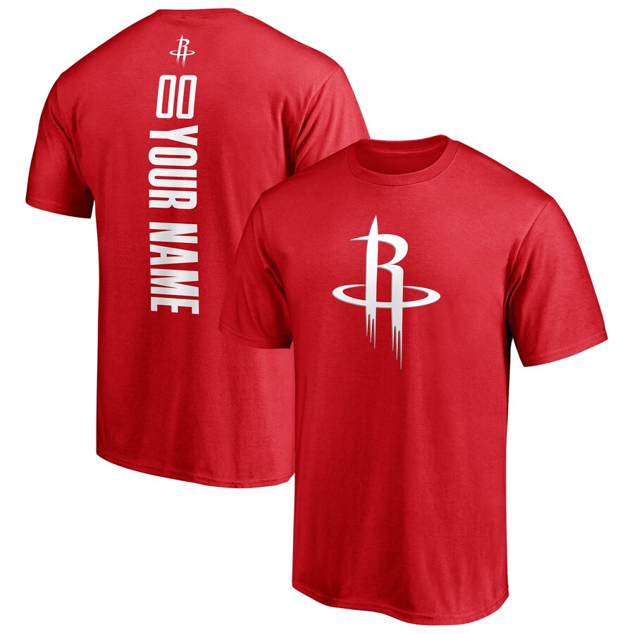Men's Houston Rockets Red Playmaker Personalized Name & Number T-Shirt - Ujersey Shop