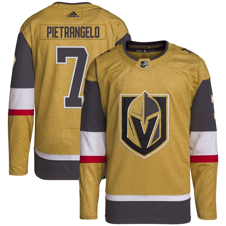 Men's Vegas Golden Knights Alex Pietrangelo adidas Gold Home Primegreen Authentic Pro Player Jersey - Ujersey Shop