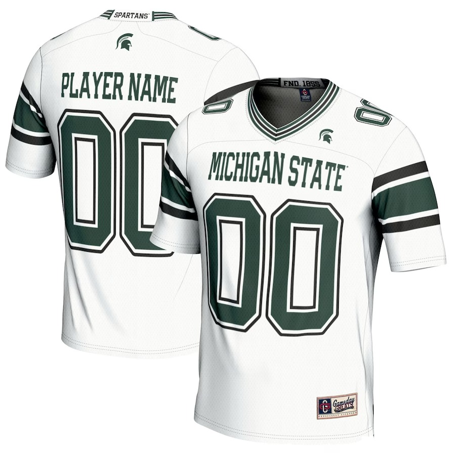 Michigan State Spartans GameDay Greats Youth NIL Pick-A-Player Football Jersey - White - Ujersey Shop