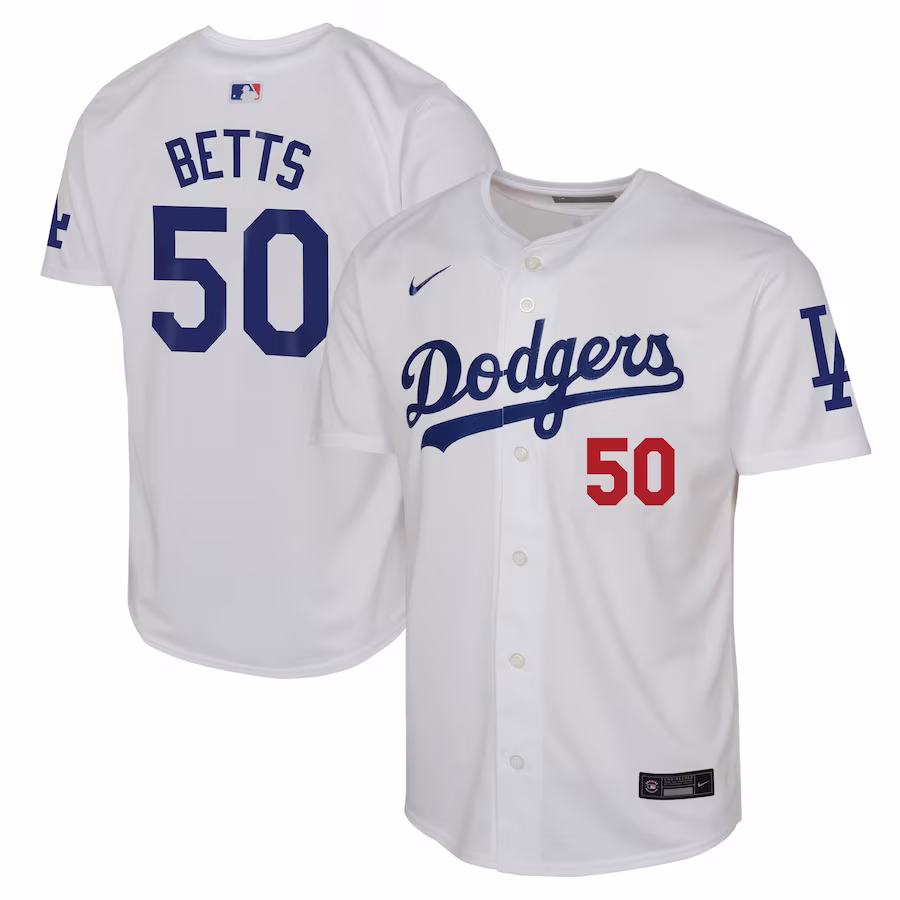 Youth Los Angeles Dodgers Mookie Betts Nike White Home Limited Player Jersey - Ujersey Shop