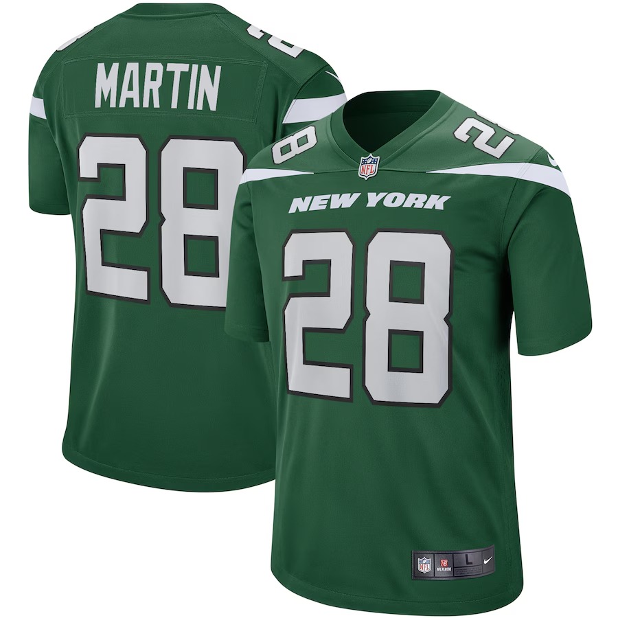 Men's New York Jets Curtis Martin Nike Gotham Green Game Retired Player Jersey - Ujersey Shop