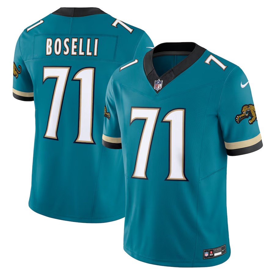 Men's Jacksonville Jaguars Tony Boselli Nike Teal Prowler Throwback Vapor F.U.S.E. Limited Retired Player Jersey - Ujersey Shop