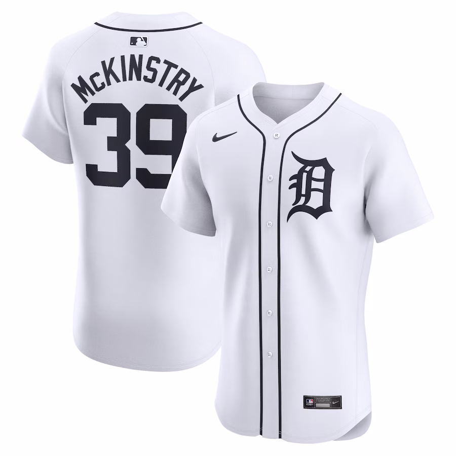 Men's Detroit Tigers Zach McKinstry Nike White Home Elite Player Jersey - Ujersey Shop