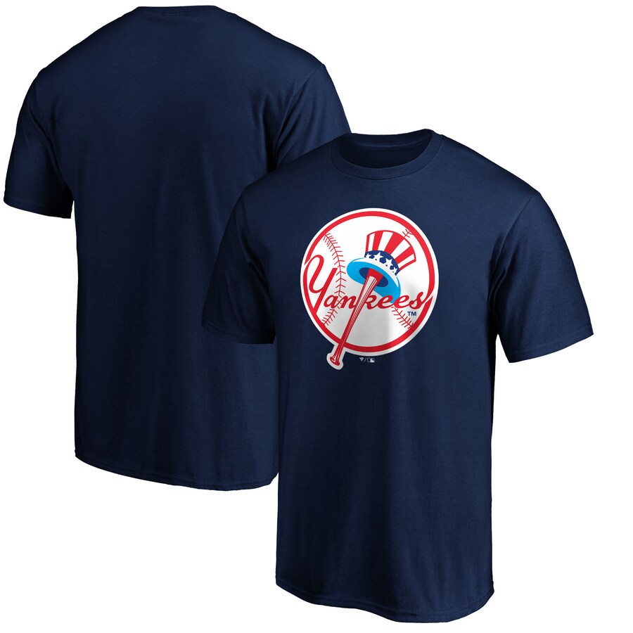 Men's New York Yankees Navy Cooperstown Collection Forbes Team Logo T-Shirt - Ujersey Shop
