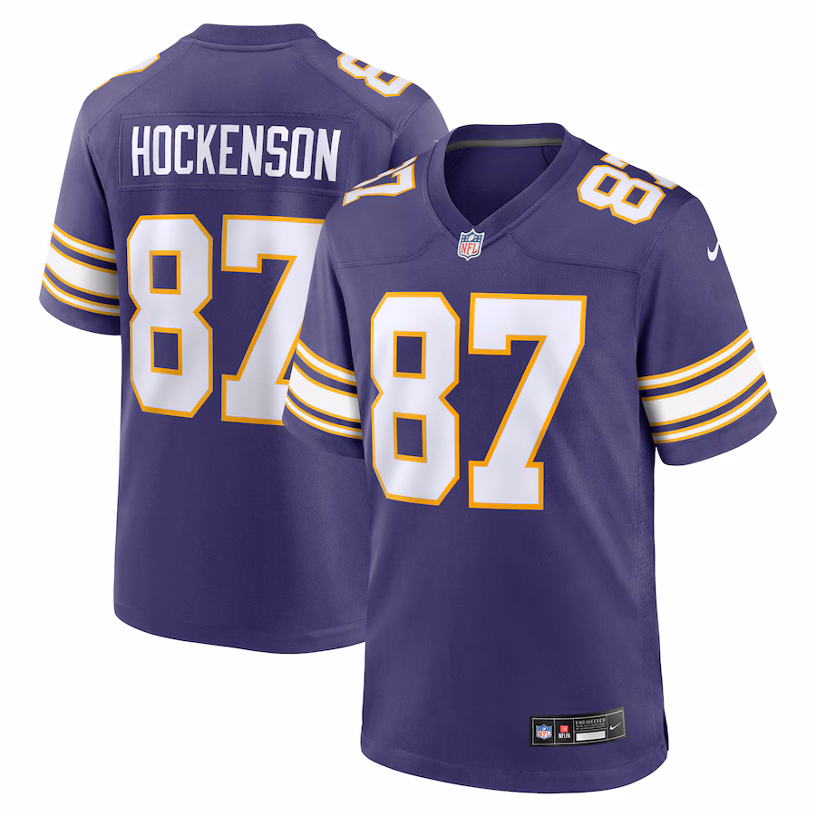 Men's Minnesota Vikings T.J. Hockenson Nike Purple Classic Player Game Jersey - Ujersey Shop