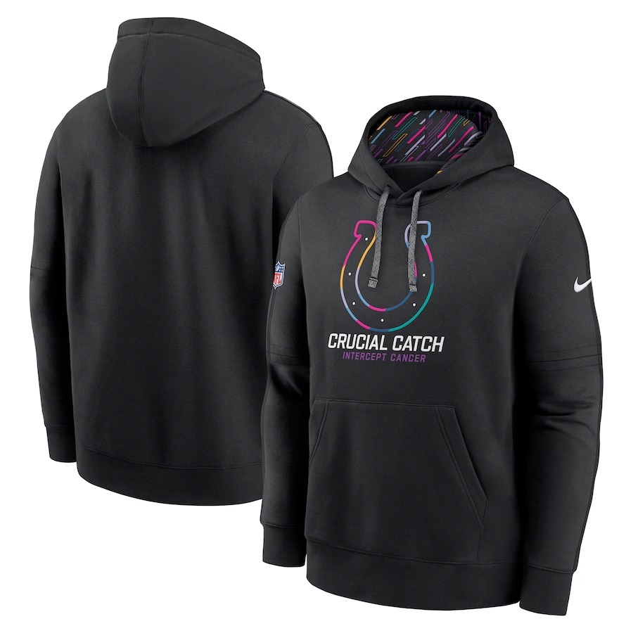 Men's Indianapolis Colts Nike Black 2024 NFL Crucial Catch Club Pullover Hoodie - Ujersey Shop