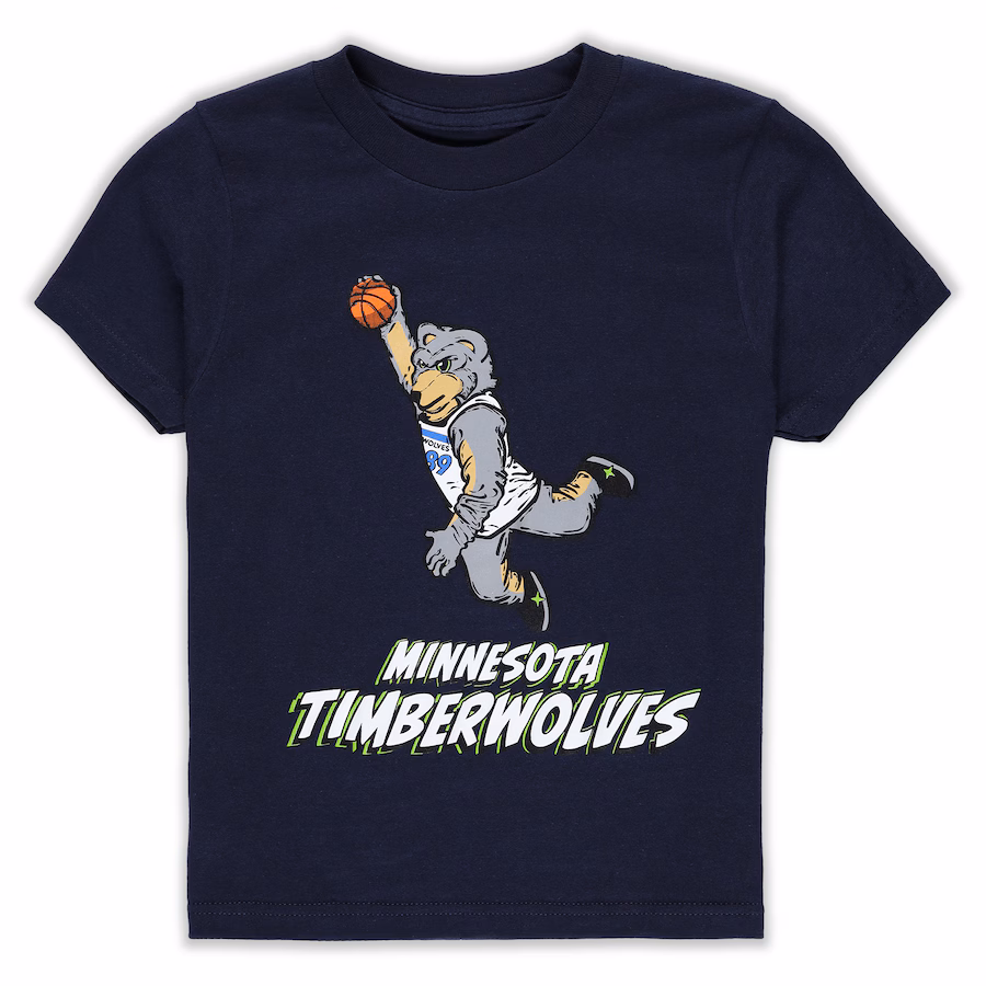 Youth Minnesota Timberwolves Stadium Essentials Navy Mascot Air T-Shirt - Ujersey Shop