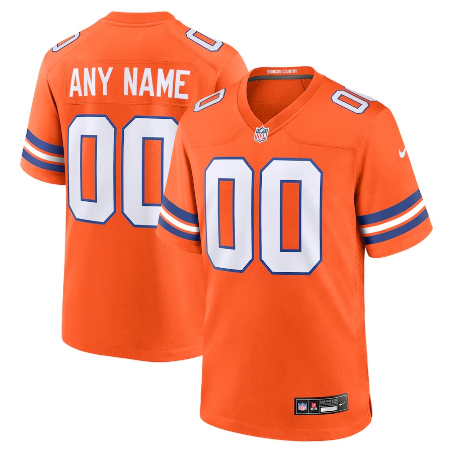 Men's Denver Broncos Nike Orange Mile High Collection 1977 Throwback Custom Game Jersey - Ujersey Shop
