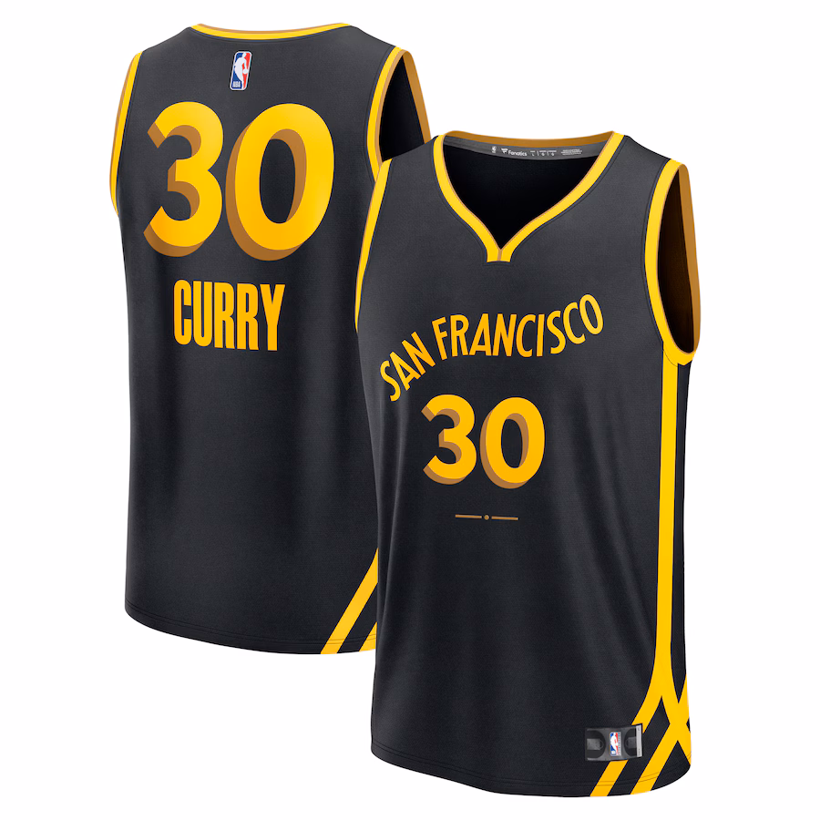 Men's Golden State Warriors Stephen Curry Fanatics Black Fast Break Jersey - City Edition - Ujersey Shop