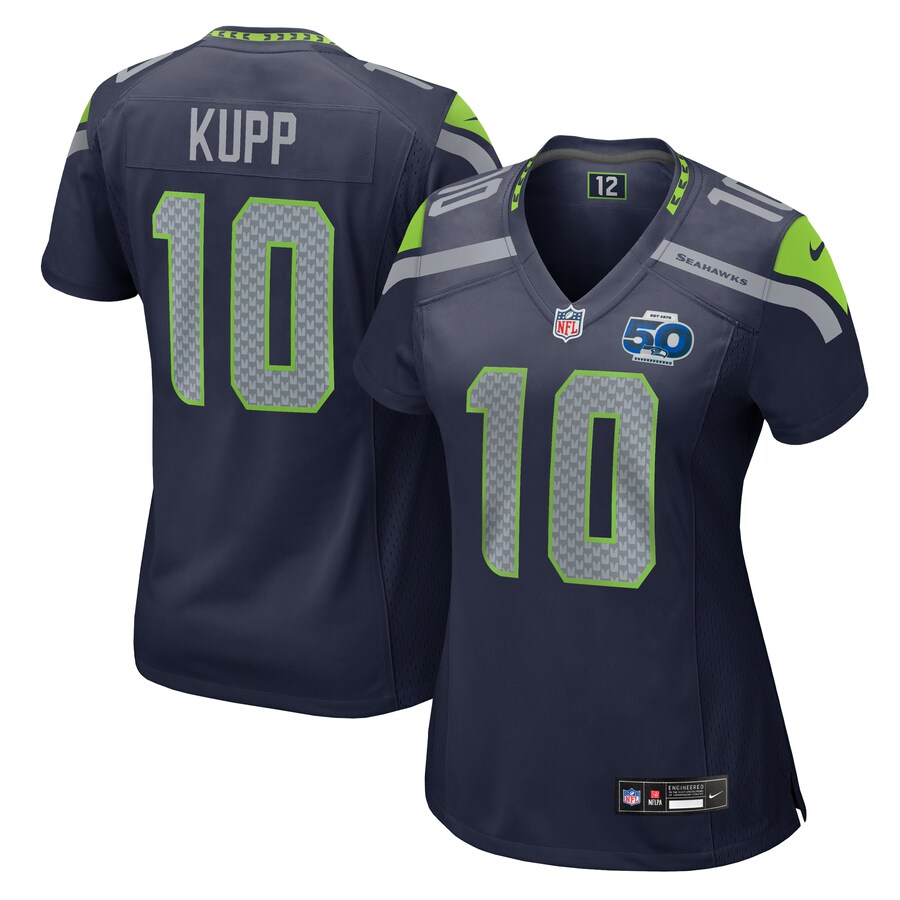 Women's Seattle Seahawks Cooper Kupp Nike College Navy Team 50th Season Game Jersey - Ujersey Shop