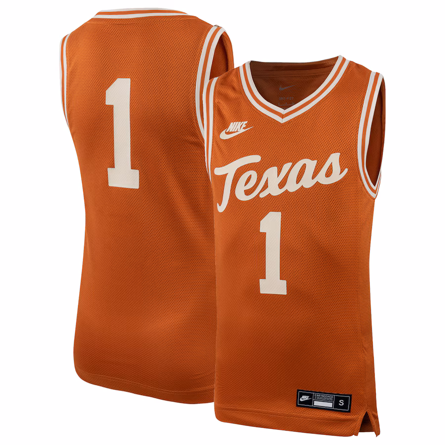 Youth Nike #1 Texas Orange Texas Longhorns Icon Replica Basketball Jersey - Ujersey Shop