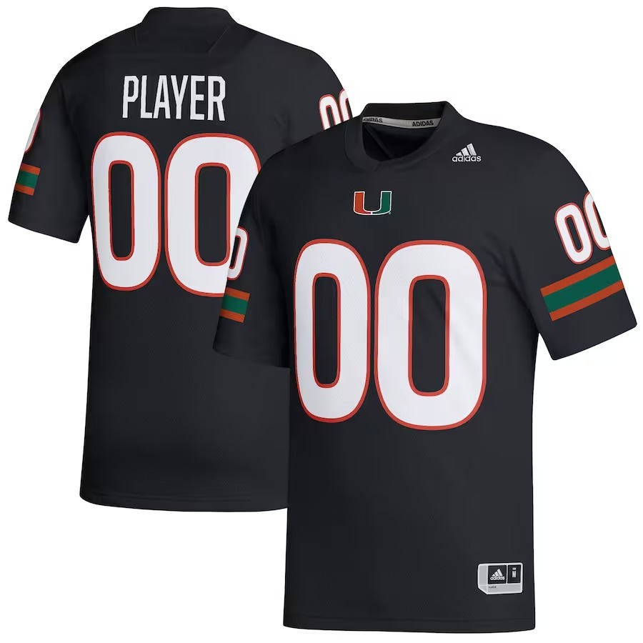 Miami Hurricanes adidas Pick-A-Player NIL Replica Football Jersey - Black - Ujersey Shop