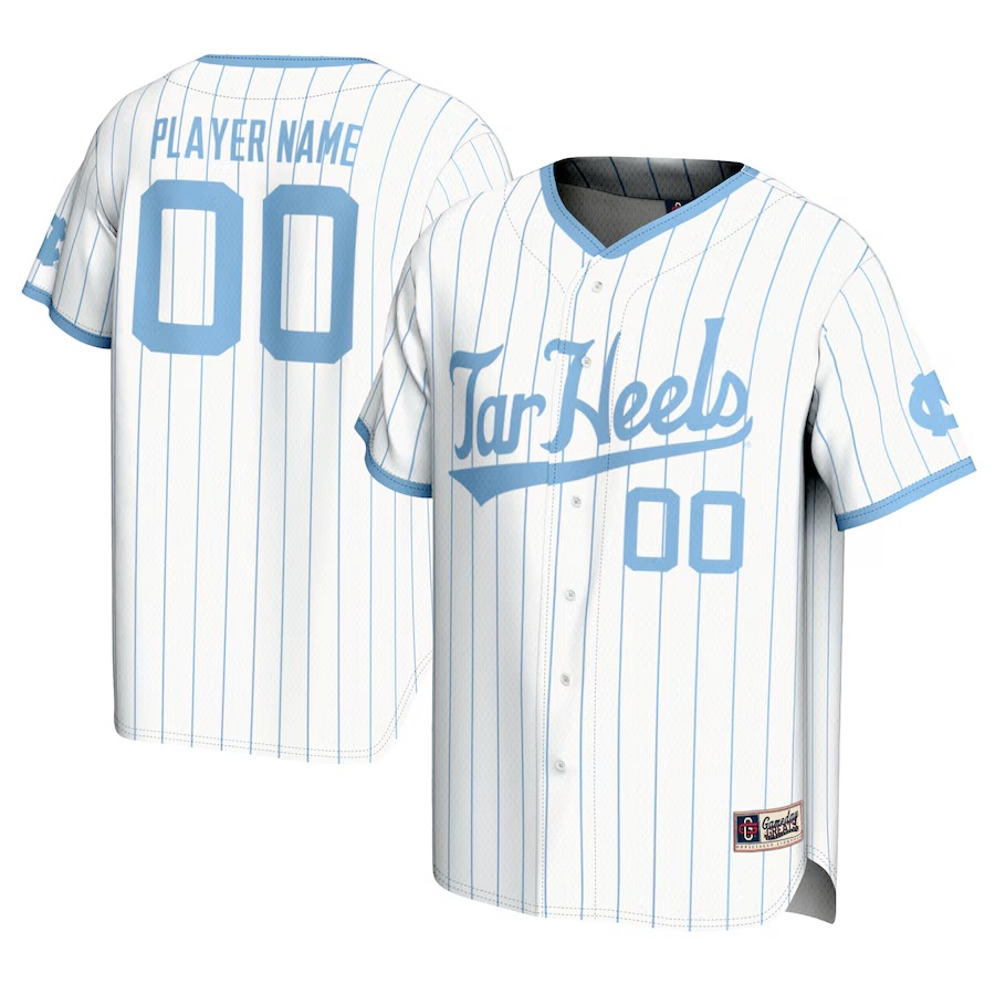 North Carolina Tar Heels GameDay Greats NIL Pick-A-Player Lightweight Baseball Jersey - White - Ujersey Shop