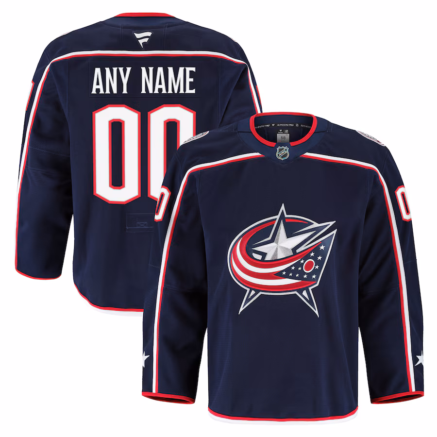 Men's Columbus Blue Jackets Fanatics Navy Home Authentic Pro Custom Jersey - Ujersey Shop