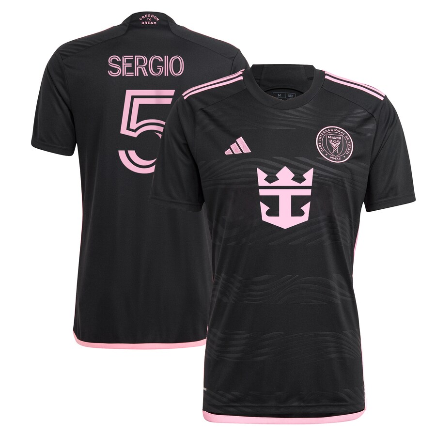 Men's Inter Miami CF Sergio Busquets adidas Black 2024 La Noche Replica Player Jersey - Ujersey Shop