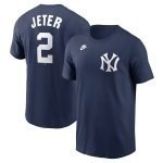 Men's New York Yankees Derek Jeter Nike Navy Cooperstown Collection Fuse Name & Number T-Shirt - Ujersey Shop