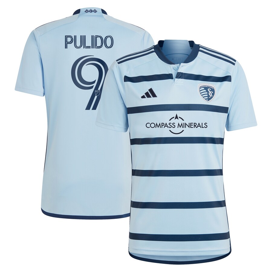 Men's Sporting Kansas City Alan Pulido adidas Light Blue 2023 Hoops 4.0 Replica Player Jersey - Ujersey Shop