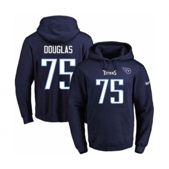 Football Men's Tennessee Titans #75 Jamil Douglas Navy Blue Name & Number Pullover Hoodie - Ujersey Shop