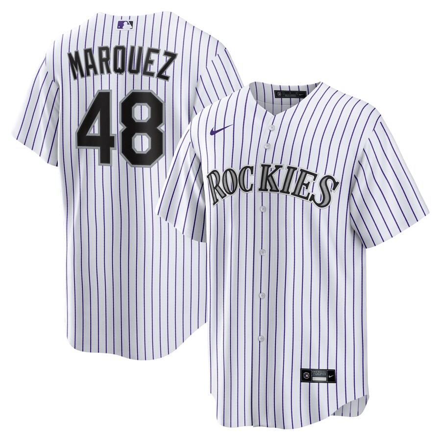 Men's Colorado Rockies German Marquez Nike White Home Replica Jersey - Ujersey Shop