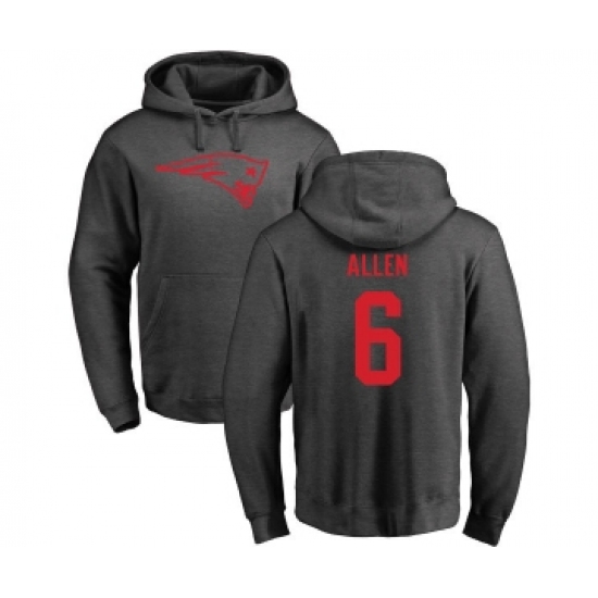 Football New England Patriots #6 Ryan Allen Ash One Color Pullover Hoodie - Ujersey Shop