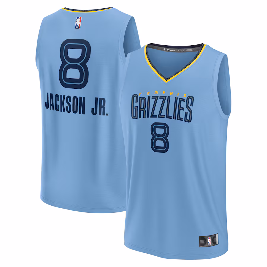 Men's Memphis Grizzlies Jaren Jackson Jr. Fanatics Light Blue Fast Break Replica Jersey - Statement Edition - Ujersey Shop