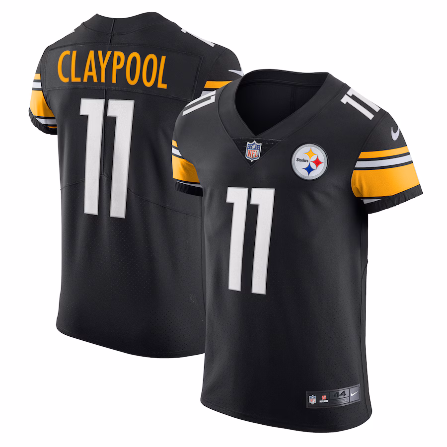 Men's Pittsburgh Steelers Chase Claypool Nike Black Vapor Elite Player Jersey - Ujersey Shop