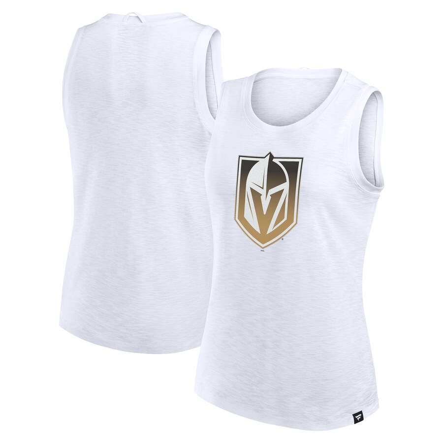 Women's Vegas Golden Knights Fanatics White Slub Tank Top - Ujersey Shop