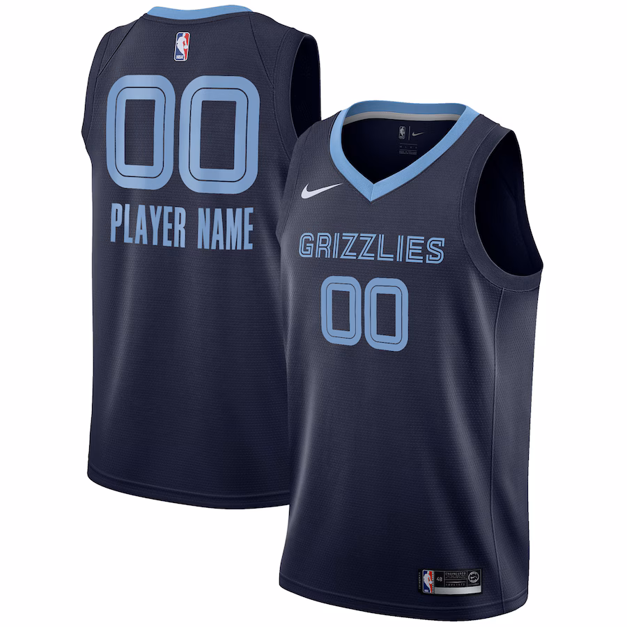 Men's Memphis Grizzlies Nike Navy 2020/21 Swingman Custom Jersey - Icon Edition - Ujersey Shop