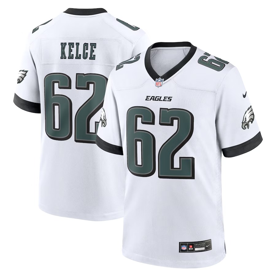 Men's Philadelphia Eagles Jason Kelce Nike White White Game Jersey - Ujersey Shop