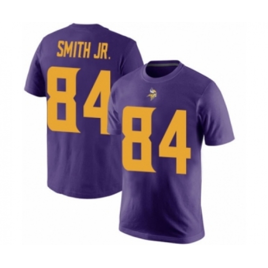 Football Minnesota Vikings #84 Irv Smith Jr. Purple Rush Pride Name & Number T-Shirt - Ujersey Shop