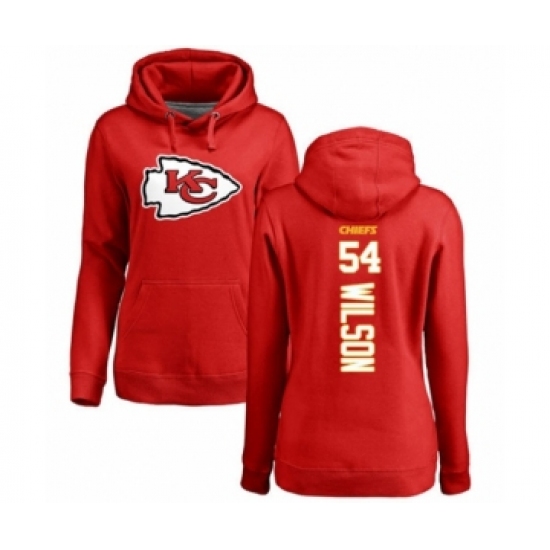 Football Women's Kansas City Chiefs #54 Damien Wilson Red Backer Pullover Hoodie - Ujersey Shop