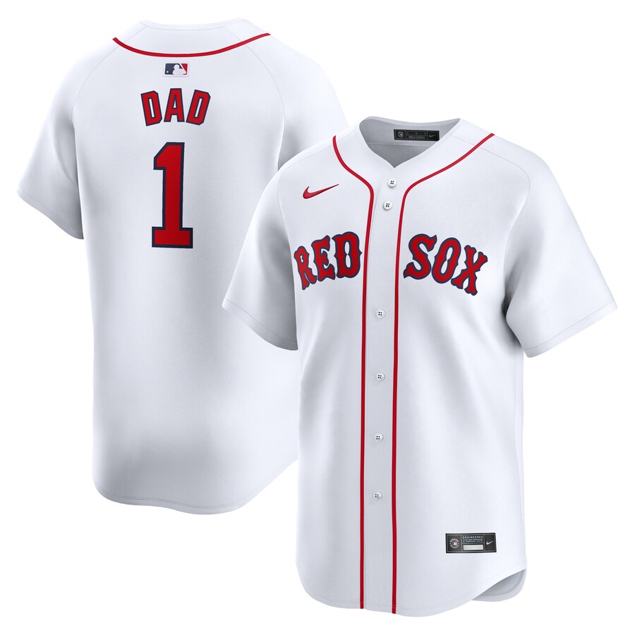 Men's Boston Red Sox Nike White #1 Dad Home Limited Jersey - Ujersey Shop