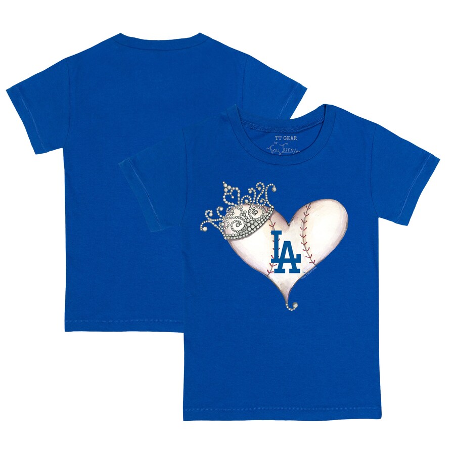Youth Los Angeles Dodgers Tiny Turnip Royal Tiara Heart T-Shirt - Ujersey Shop