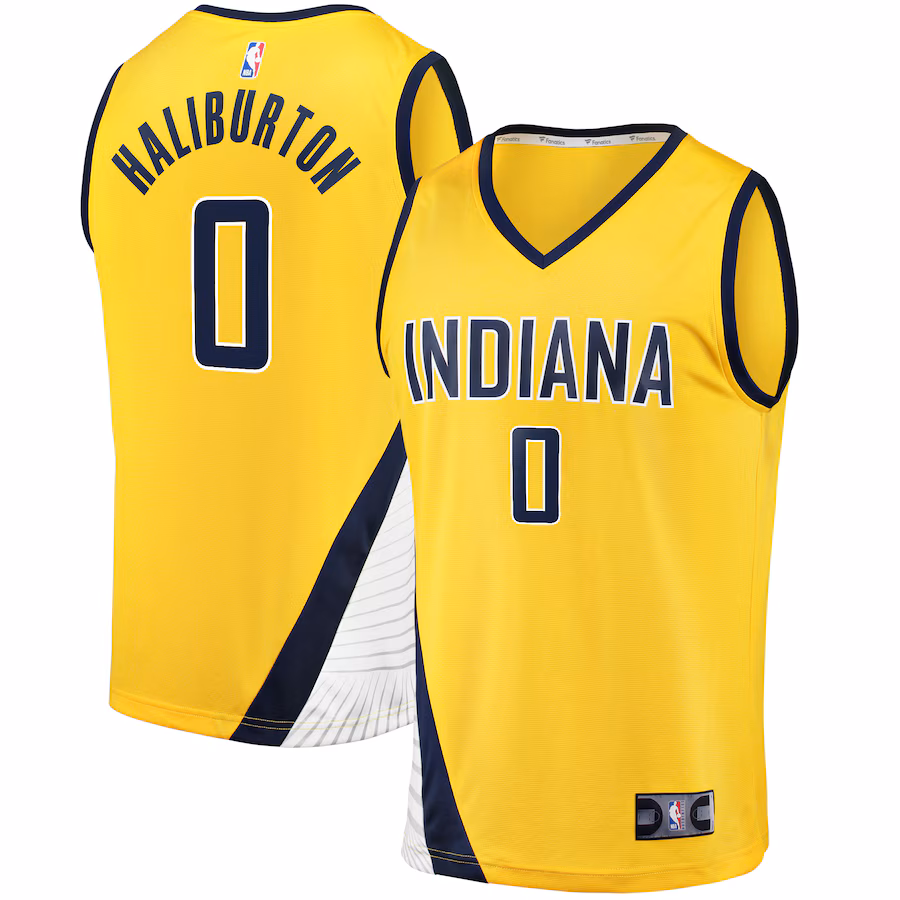 Youth Indiana Pacers Tyrese Haliburton Fanatics Gold Fast Break Replica Jersey - Statement Edition - Ujersey Shop