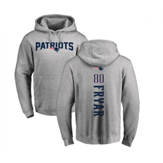 Football New England Patriots #80 Irving Fryar Ash Backer Pullover Hoodie - Ujersey Shop