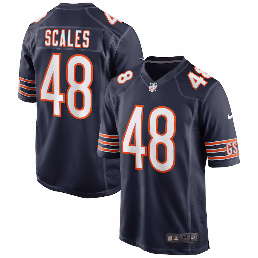 Men's Chicago Bears Patrick Scales Nike Navy Game Jersey - Ujersey Shop