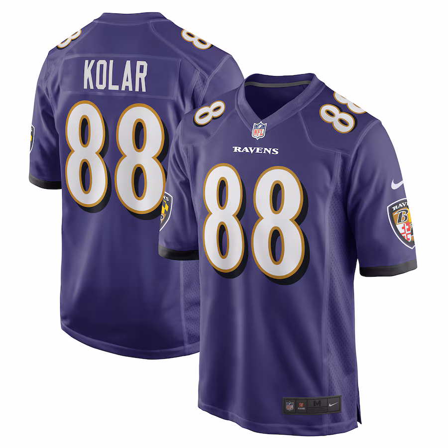 Men's Baltimore Ravens Charlie Kolar Nike Purple Player Game Jersey - Ujersey Shop