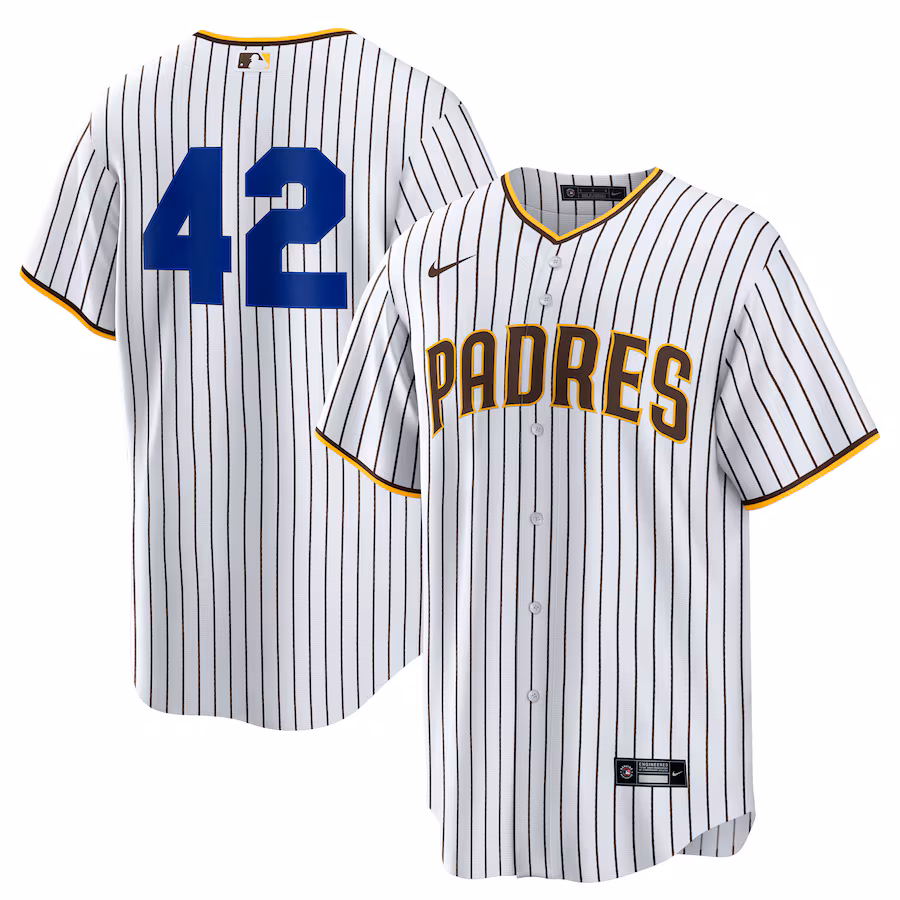 Men's San Diego Padres Nike White Home 2025 Jackie Robinson Day Replica Jersey - Ujersey Shop