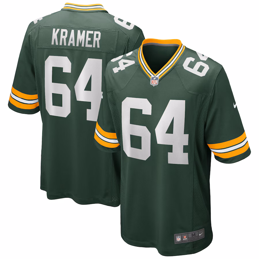 Men's Green Bay Packers Jerry Kramer Nike Green Game Retired Player Jersey - Ujersey Shop